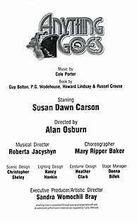 Programme for Anything Goes